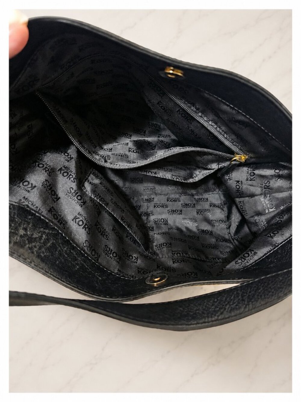 Michael Kors Signature Jacquard Hobo Shoulder Bag – Black & Brown Monogram - Picture 9 of 13